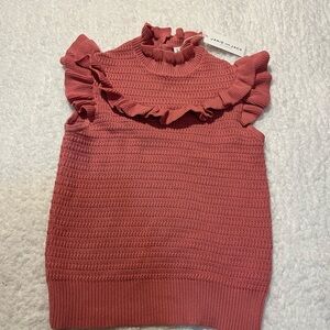 Janie and Jack Coral Ruffle Sweater